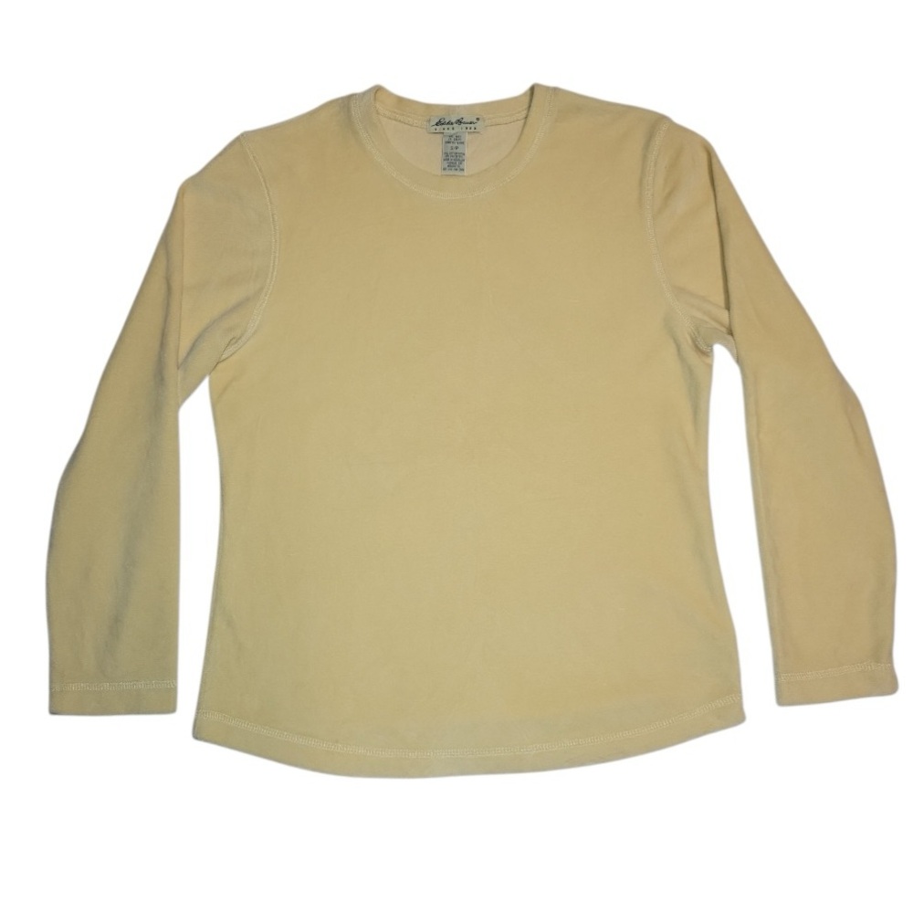 Eddie Bauer Long sleeve  Womens Small Cotton Knit Vintage Yellow Pullover‎ Shirt